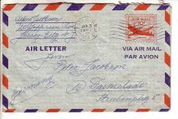 GOOD USA Aerogramme 1954 To GERMANY - 2c. 1941-1960 Covers