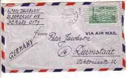 GOOD USA Postal Cover To GERMANY 1952 - Good Stamped: Statue / Airplane - Lettres & Documents