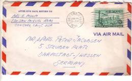 GOOD USA Postal Cover To GERMANY 1956 - Good Stamped: Statue / Airplane - Covers & Documents