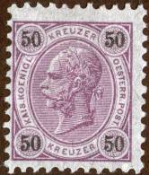 Austria,1890,50 Kr.Mi#60A,Y&T#56,Scott61,pef:10,MNH * *,as Scan - Unused Stamps