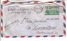GOOD USA Postal Cover To GERMANY 1952 - Good Stamped: Statue / Airplane - Covers & Documents