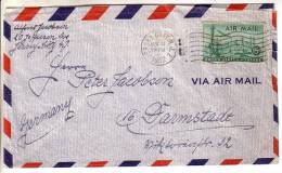 GOOD USA Postal Cover To GERMANY 1952 - Good Stamped: Statue / Airplane - Lettres & Documents