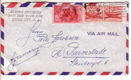 GOOD USA Postal Cover To GERMANY 1956 - Good Stamped: Franklin ; Airplane With Red Cross Cancel - Briefe U. Dokumente