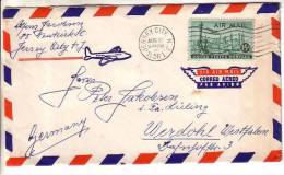 GOOD USA Postal Cover To GERMANY 1956 - Good Stamped: Statue / Airplane - Lettres & Documents