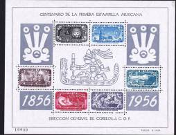 1956  Mexican Stamp Centennial Matched Pair Of Souvenir Sheets  SC C234a  MH * - Messico