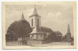 WINTZENHEIM (HAUTE RHIN - 68) - CPA - EGLISE - VOITURE - Wintzenheim