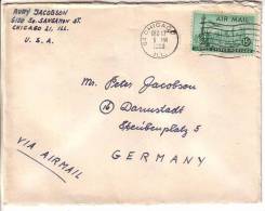 GOOD USA Postal Cover To GERMANY 1953 - Good Stamped: Statue / Airplane - Storia Postale