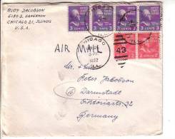 GOOD USA Postal Cover To GERMANY 1952 - Good Stamped: Jefferson ; Adams - Lettres & Documents