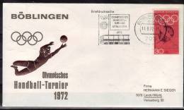 ALLEMAGNE  FDC   Cachet  Boblingen 1   Le  11 - 9 - 1972   JO 1972   Escrime Hand Ball Gymnase - Balonmano