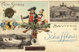 CPA (suisse)   SOUVENIR DE SCHAFFHOUSE  (publicité Cacao Suchard) - Schaffhouse