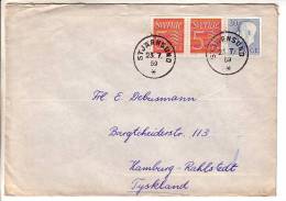 GOOD SWEDEN Postal Cover To GERMANY 1959 - Good Stamped: King - Covers & Documents