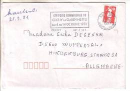 GOOD FRANCE Postal Cover To GERMANY 1991 - Good Stamped: Marianne - Lettres & Documents