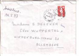 GOOD FRANCE Postal Cover To GERMANY 1993 - Good Stamped: Marianne - Lettres & Documents