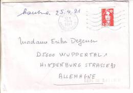 GOOD FRANCE Postal Cover To GERMANY 1991 - Good Stamped: Marianne - Briefe U. Dokumente