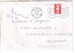 GOOD FRANCE Postal Cover To GERMANY 1993 - Good Stamped: Marianne - Lettres & Documents