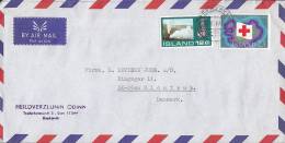 Iceland Airmail Par Avion REYKJAVIK 1986 Cover Brief To GLOSTRUPM Denmark Red Cross Rotes Kreuz Croix Rouge - Poste Aérienne