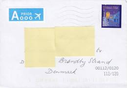 Belgium A Prior Label Airmail Par Avion 2012 Cover Lettre To Denmark Christmas Weihnachten Jul Noel Natale Navidad - Andere & Zonder Classificatie