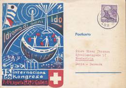 Sweden ÖREBRO 1946 Card Karte To FREDERICIA Denmark Internaciona IDO Kongreso St. Gallen Written In ESPERANTO (2 Scans) - Storia Postale