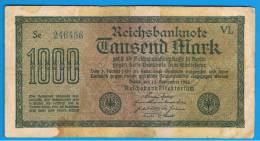 ALEMANIA - GERMANY -  1000 Mark 1922  Circulado P-76 Serie VL - Imperial Debt Administration