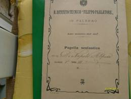 1911 Real Istituto Tecnico Filippo Parlatore PALERMO Pagella Scolastica - Diplomi E Pagelle