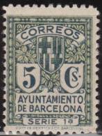 España 1930 Edifil BA9 Sello ** Barcelona Escudo De La Ciudad Nº Control Al Dorso Michel ZB9 Yvert BA14 Spain Stamps - Barcelona