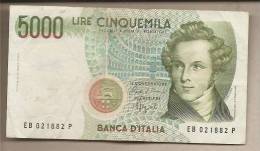 Italia - Banconota Circolata Da 5000 Lire "Bellini" - 1988 - 5000 Lire