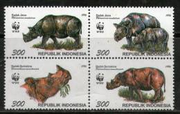 Indonesia 1996 WWF - Sumatra Rhinoceros Wild Life Animals Sc 1673 Setenant MNH # 1283 - Rhinozerosse