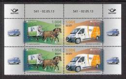 Europa -CEPT Estonia 2013 MNH 2 Stamps Block Of 4 EUROPA – The Postman Van Mi 763-4 - 2013