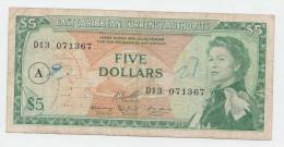 East Caribbean States 5 Dollars 1965 VF Banknote P 14i 14 I (Letter A) - Ostkaribik