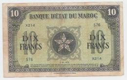 MOROCCO 10 DIX FRANCS 1943 AVF P 25 - Marruecos