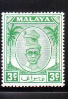 Malaya Perak 1950 Sultan Yussuf Izuddin Shah 3c MInt Hinged - Perak