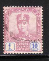 Malaya Johore 1921-40 Sultan Ibrahim 10c Used - Johore