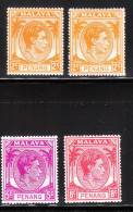 Malaya Penang 1949-52 King George 4v Mint Hinged - Penang