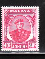 Malaya Johore 1949-55 Sultan Ibrahim 40c MLH - Johore