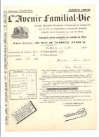 PARIS-L'AVENIR FAMILIAL-VIE- POLICE ASSURANCE DECES-2 DOCUMENTS-1914 - Banca & Assicurazione