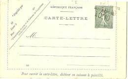 LPP12 - CL SEMEUSE LIGNEE 15c DATE 530 VARIETE DE SURCHARGE - PATTE COLLEE - Cartes-lettres