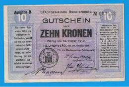 ALEMANIA - GERMANY -  REIDENBERG 10 Kronen 1919 MBC+ - Eerste Wereldoorlog