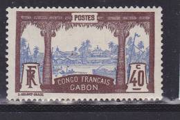 GABON N° 42 40C BRUN ET BLEU VUE DE LIBREVILLE NEUF AVEC CHARNIERE - Sonstige & Ohne Zuordnung