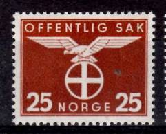 Norway 1943 25o Nazi Party Emblem Official Issue #o49  MNH - Dienstzegels