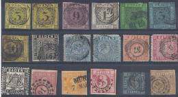 ETATS ALLEMANDS - Bon Ensemble De Timbres Classiques -  9 Scans - Collezioni