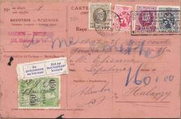 9811# BELGIQUE CARTE RECEPISSE AVISE Obl BRUXELLES BRUSSELS 1929 Pour HALANZY LIBRAIRIE TIMBRE FISCAL - Covers & Documents