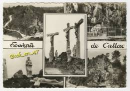 {40490} 22 Côtes D´Armor Souvenir De Callac , Multivues ; Ensemble Du Chemin De Croix , Grotte 11è Station Rocher Grotte - Callac