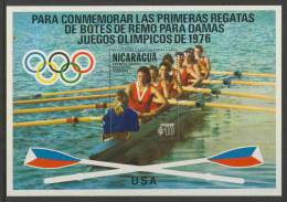 Nicaragua 1976 B 94 - Mi 1958 Aero ** USA Crew –Olympic Games, Montreal 1976 – First Women’s Rowing “Eights” Event - Ete 1976: Montréal