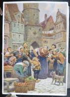 Rare LITHO Image Allemande 12X17 Illustrateur PAUL HEY Deutsche Marchen 4 N° 48 Der Zwerg Nase W. HAUFF - Verzamelingen