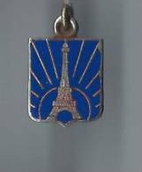 Ecusson Miniature Métal / Avec Anneau/Bronze Cloisonné émaillé /Tour Eiffel/Vers 1960        D335 - Altri & Non Classificati