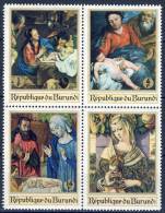 ##Burundi 1967. Christmas. Paintings. Bloc Of 4. Michel 382-85. MNH(**) - Nuovi