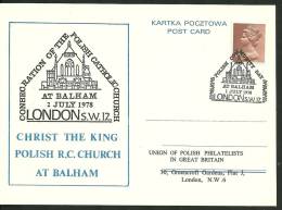 CONSECRATION OF THE POLISH  CATHOLIC  CHURCH  BALHAM  LONDON 1978. - Gouvernement De Londres (exil)