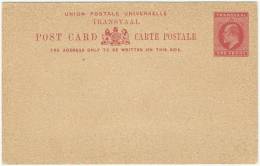 South Africa 1902 Transvaal - Postal Stationery Correspondence Card - Transvaal (1870-1909)
