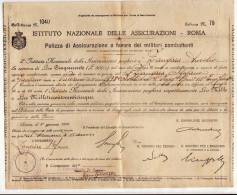 ROMA /  Polizza Speciale Di Assicurazione A Favore Dei Militari Combattenti - Lire 500 _ Roma 1° Gennaio 1918 - Banco & Caja De Ahorros