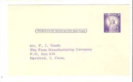 Postal Card Statue Of Liberty - The Fenn Manufacturing Company - Hartford Gas Company - 1941-60